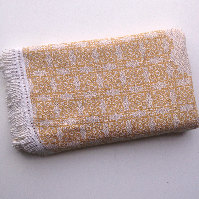 BLANKET, Bedspread - Mustard & Cream